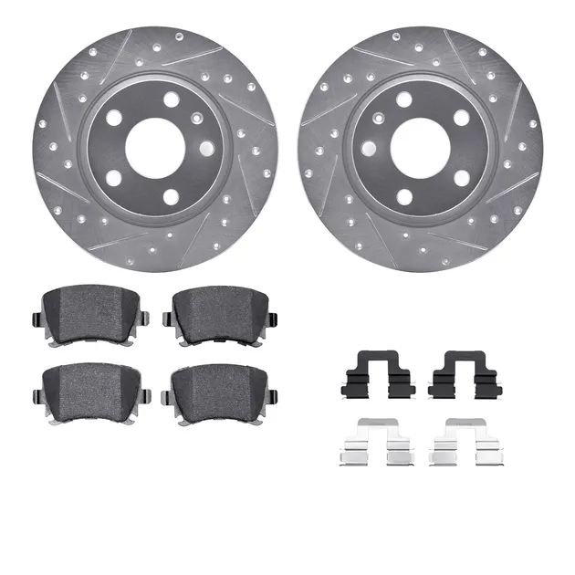 R1 Concepts WGYH1-73059 eLINE Rotor - Drilled & Slotted - Silver W/ Semi-Met Pads